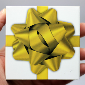 Black Linen Gift Box with Gold Bow Box Sleeve - Product Packaging